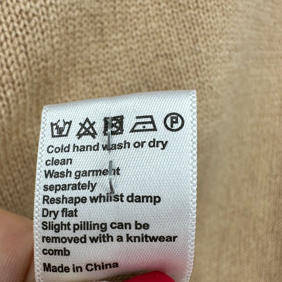 *ME+EM Pink Camel Detachable Snood Wool Cashmere Turtleneck Sweater Small AT631 - Picture 14 of 16